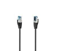 Hama | Cable de red RJ45 (Cable Ethernet, PIMF CAT6a, transmite hasta 10 Gigabits por segundo, adecuado para switches, routers, módems con entrada RJ45, 3 m) Color Negro