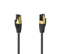 Hama | Cable Ethernet CAT - 8 (Cable de red 40 Gbit/s, apantallado FTP, sin halógenos, largo 1.5 metros, cable red flexible, para Gigabit Ethernet (10/100/1000/40000 Mbit/s)) Negro