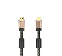 Hama| Cable HDMI 4K con Ethernet (Cable HDMI macho de 3m de largo, HDMI ultra HD, cable con retorno de audio) Marrón