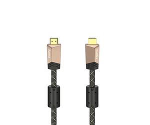 Hama| Cable HDMI 4K con Ethernet (Cable HDMI macho de 3m de largo, HDMI ultra HD, cable con retorno de audio) Marrón