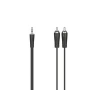 Hama Cable Jack 3,5 mm a 2 RCA – Minijack estéreo, 3 m, negro