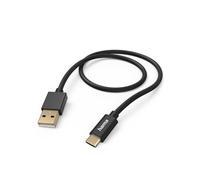 Hama Cable de carga Fabric, USB-A - USB-C, nailon negro 1,5m