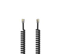 Hama - Cable telefónico en espiral de 1,5 m (cable 4p4c, teléfono móvil, cable modular, cable telefónico, conector RJ10 a RJ10, cable retro para teléfonos analógicos, cable de teléfono