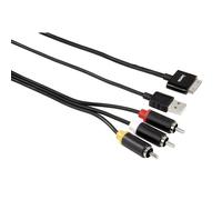 Hama Cable TV AV RCA + Cable de Vídeo USB para Apple 30-pin Negro
