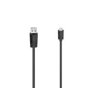 Hama Cable USB 2.0 USB A - MICRO USB B para transferencia de datos digitales, señales y alimentación (480 Mbps, 3A, pantalla doble, 1,5 m) negro