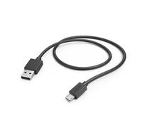 Hama | Cable USB A a Micro USB (Carga Rápida, 1 metro de longitud, Compatible con Todos los Dispositivos con Conexión USB C) Color Negro