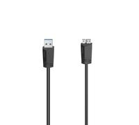 Hama | Cable USB a Micro USB 3.0 (5Gbps, 0,75 metros, 0,9A, para portáil, Macbook, disco duro externo, lector de tarjetas, etc) Color negro