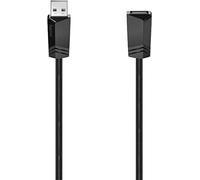 Hama Cable de extensión USB A - USB A, conector USB 2.0A, 480 Mbit/s, 0,5 A, 5 m, negro