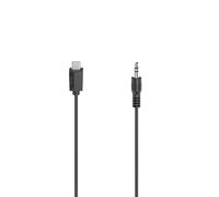 Hama | Cable USB C a Jack 3,5mm (Tipo C a 3,5mm macho, 0,75 metros, 480 Mbit/s, para portátil, macbook, tablet, smartphone, altavoz, etc.) Color negro