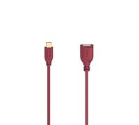 Hama Cable USB-C-OTG Flexi-Slim, USB 2.0, 480 Mbps, Chilli Pepper, 0,15 m