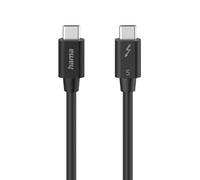 Hama | Cable USB-C Thunderbolt 1 m 240 W 80 Gbit/s | Compatible con vídeo Ultra HD 8K, carga de hasta 240 W y transferencia ultrarrápida de 80 Gbit/s, Negro