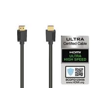 Hama | Cable Video HDMI (8k, Ethernet, High Speed, chapado en oro, Slim, 1 metro) Negro