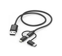 HAMA CABO MULTI 3 EM 1 USB-A - MICRO-USB, USB-C E LIGHT 1.5M