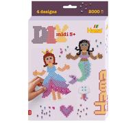 HAMA Caja colgante Princesa y Sirena | Aprox. 2.000 perlas, 1 placa princesa nº 258, 1 Hama Gems, hoja de diseño impresa a color, instrucciones y papel de planchado