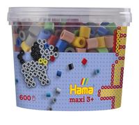 Hama Perlen 8573 Caja Planchar con Aprox. 600 Perlas Maxi para Manualidades con un diámetro de 10 mm en Mezcla de Colores sólidos 2, Multicolor, One Size (Malte Haaning Plastic