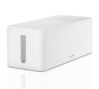 HAMA | Caja de Cables Maxi (Caja de Cables para regleta, fácil gestión de Cables, para Oficina, Escritorio, hogar, Almacenamiento de Cargadores, Discos Duros, etc., con Patas de Goma), Color Blanco