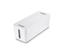 Hama Caja de Cables Maxi integrada (Caja de Cables para regleta, fácil gestión de Cables para Oficina y hogar, Almacenamiento de Cargadores, Discos Duros, etc., con Patas de Goma), Color Blanco