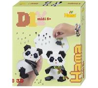 Hama Caja de regalo, diseño de panda 3D, aprox. 2.500 cuentas, 1 tablero hexagonal grande n.º 276, hoja de diseño impresa a color, instrucciones y papel de planchado