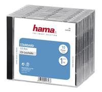 Hama Caja estándar para 1 CD - Pack 10 Unidades - Jewel Case Transparente Negro - Reemplazo CD/DVD - Estuche rígido Universal