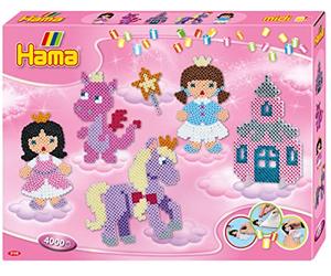 HAMA - Caja "Fantasie Fun" - 4000 cuentas y 2 placas - Cuentas para planchar de tamaño Midi - Ocio creativo