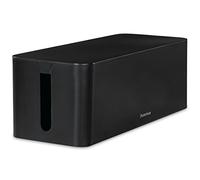 HAMA | Caja Organizadora de Cables (Caja de Cables para regleta, fácil gestión de Cables, para Oficina, Escritorio, hogar, Almacenamiento de Cargadores, con Patas de Goma), Color Negro