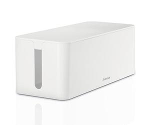 HAMA | Caja Organizadora de Cables (Caja Organizadora Grande, Ideal para Ocultar Regletas y Cables, Pies Antideslizantes) Color Blanco