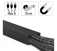Hama Acero Canal Magnético Kabel-Leiste Casquillo Pared Escritorio TV PC Edp