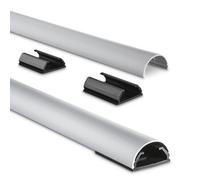 Hama - Pasacables (Aluminio, Semi-Circular, 110 X 3,3 X 1,8 cm), Color Plateado