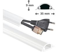 Hama Canaleta de Cable PVC Gris 1 m 1 Canal Semicircular Montaje en Pared