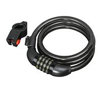 Hama Candado para bicicleta con código de 4 dígitos, con soporte, 120 cm de largo, 1,2 cm de diámetro, color negro