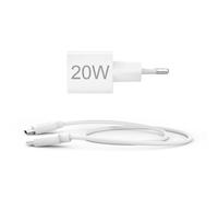 Hama | Cargador Carga rapida 20W (Kit Mini Cargador, con Cable USB-C, 20w, PD, para iPhone) Color Blanco