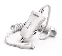 Hama Cargador Coche Cable Espiral LED 1 m Blanco Para Apple iPhone 5-14