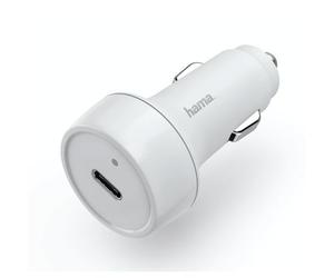 Hama Cargador de coche USB-C, Power Delivery, 18 vatios blanco