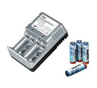 Hama Cargador de Enchufe NiMH Uni 3AS con 4 Pilas Sanyo NiMH AA 2100 mAh