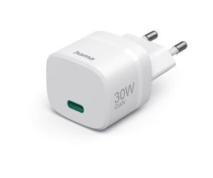 Hama Cargador rápido, GaN, USB-C, PD, ZSP, 30 W blanco