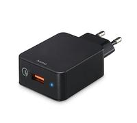Hama Cargador rápido USB-A (cargador de corriente Quick Charge 3.0 19,5 W, certificado Qualcomm® Quick Charge™ 3.0, cargador de pared para Samsung Galaxy S21/S20/S10/S10E/S9/Note 10 LG Huawei Xiaomi),
