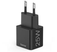 Hama Cargador rápido, USB-C, PD/Qualcomm®, minicargador, 25 W negro