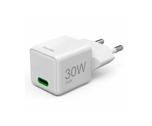HAMA CARREGADOR RAPIDO GaN USBC SUPER MINI PD 30W BRANCO