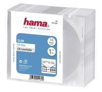 Hama cd slim empty box, pack 10, transparent 1 discos transparente