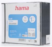 Hama CD Slim Jewel Case - Funda para CD (Capacidad: 1 disco, 10 unidades), transparente