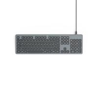 Hama - Teclado USB CK-400 brillante con cable negro QWERTZ DE