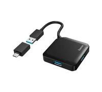 HAMA Concentrador USB 3.2 Gen 1 de 4 Puertos con Adaptador USB-C