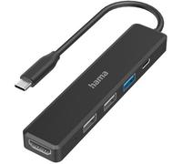 Hama Concentrador USB-C, multipuerto, 5 puertos, 3x USB-A, USB-C, HDMI
