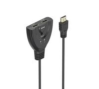 Hama Conmutador HDMI 4K 2x1, 2 entradas a 1 salida con interruptor, Negro