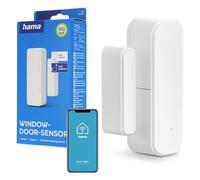 Hama Contact Puerta/Ventana WiFi Conectado (para puertas/ventanas/garajes, Zigbee, Compatible con Control de voz a través de Amazon Alexa/Google Assistant o Apple Siri), Blanco