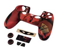 Hama Controller-Hülle Silikon Zubehör Set für PS4 Slim/PS4 Pro Controller, (Schutzhülle mit Thumbstick-Kappen, Trigger-Aufsätzen, Touchpad-Schutzfolie, Pegatina, Silikon Case), Undead