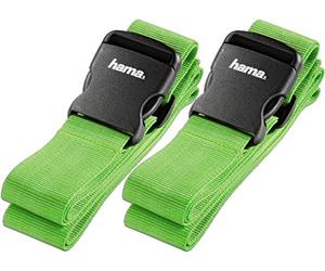 Hama Correa de equipaje, cinta para cierre de maleta de viaje, 5 x 200 cm Grün / 2er Pack