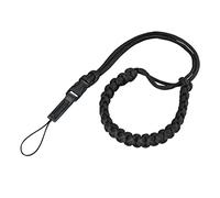 Hama Correa de mano para cámara con cierre rápido, correa para muñeca, correa de transporte, 20 cm de longitud, nailon, correa universal para cámara compacta y cámara de sistema, retro, color negro