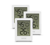 Hama Termómetro/Higrómetro digital Cres mide temperatura y humedad Pack de 3 Blanco