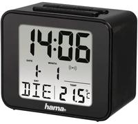 Hama cube radio despertador digital, madera de ingeniería, negro